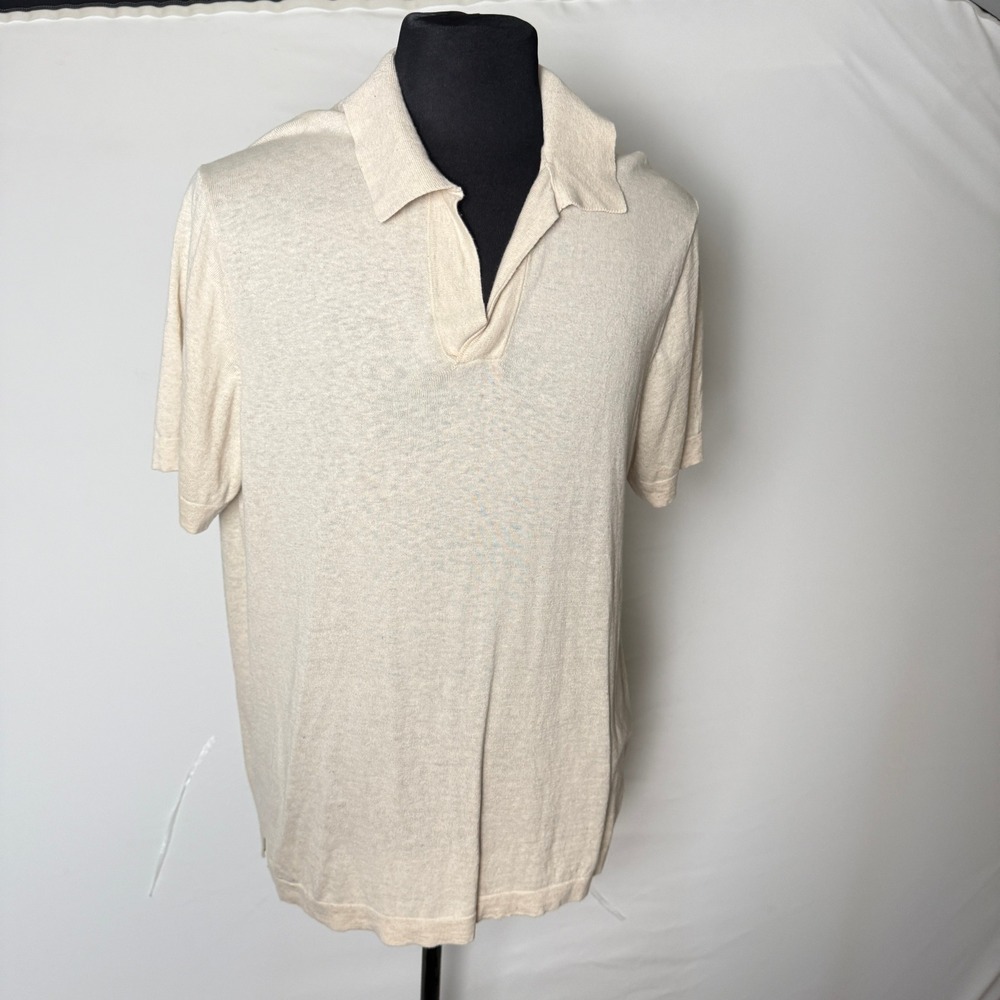 NN07 Ryan Polo 6311 Mens Beige Cotton Linen Short Sleeve Knit Polo Shirt